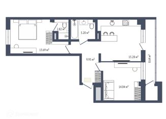 Продам 3-ком. квартиру, 67 м2, деревня Патрушева, улица Фёдора Достоевского, 20