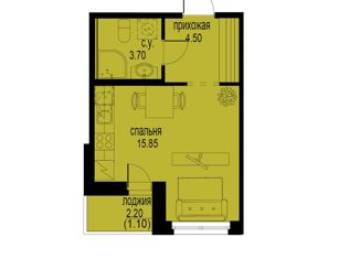 Продам квартиру студию, 23.2 м2, Кудрово, ЖК Айди Кудрово 2, Солнечная улица, 12