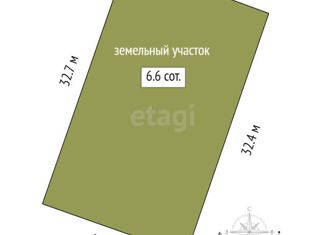 Продается земельный участок, 6.6 сот., посёлок Петровский, Порядковая улица, 12