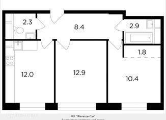 Продам двухкомнатную квартиру, 50.65 м2, поселение Московский, улица Картмазовские Пруды, 2к3