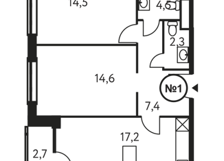 Продам трехкомнатную квартиру, 61.5 м2, Москва, Винницкая улица, 8, метро Раменки