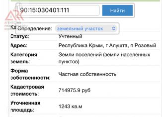 Земельный участок на продажу, 12 сот., посёлок Розовый