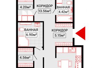 Продается 3-комнатная квартира, 103.77 м2, Санкт-Петербург, проспект Героев, 31, муниципальный округ Южно-Приморский