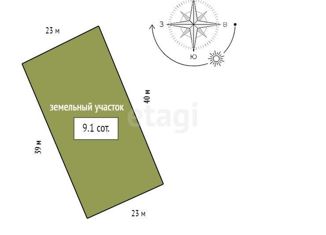 Продаю земельный участок, 9.1 сот., село Арейское, Солнечная улица, 2