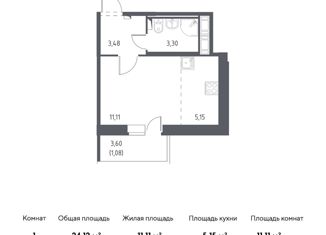 Продам квартиру студию, 24.12 м2, Колпино, ЖК Новое Колпино