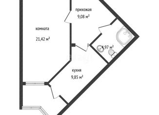 Продажа однокомнатной квартиры, 45.8 м2, Краснодар, улица Стасова, 10, ЖК Статус