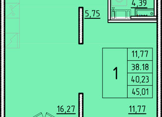 Продается 1-ком. квартира, 38.18 м2, посёлок Шушары, Образцовая улица, 6к2