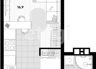 Квартира на продажу студия, 21.2 м2, Краснодар, ЖК Парк Победы, улица Героя Пешкова, 14к2