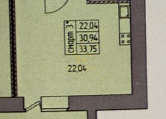 Квартира на продажу студия, 33.75 м2, Октябрьский, улица Шашина, 22