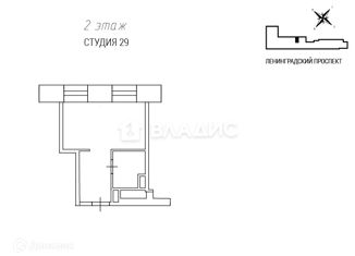 Квартира на продажу студия, 22.2 м2, Москва, Ленинградский проспект, 47с2, Хорошевский район