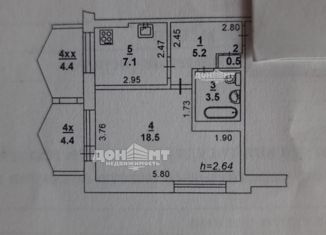 Продажа 1-ком. квартиры, 44 м2, Ростовская область, улица Еременко, 56/3