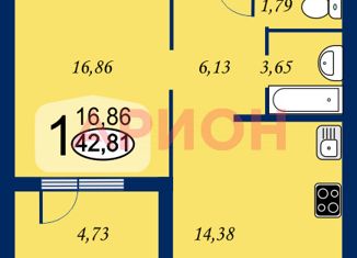 Продам 1-комнатную квартиру, 43 м2, Тюмень, улица Энергостроителей, 13, Восточный округ