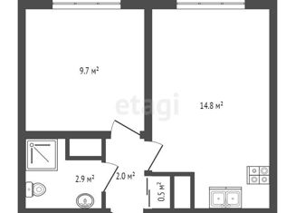 Продам однокомнатную квартиру, 30.2 м2, Санкт-Петербург, метро Гражданский проспект, Пейзажная улица, 24к2