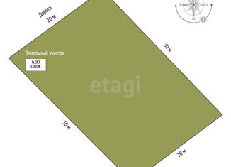 Продаю земельный участок, 6 сот., село Строгоновка, Виноградная улица, 15Б
