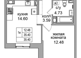 Продаю 1-комнатную квартиру, 34.9 м2, Санкт-Петербург, улица Фёдора Абрамова, 29