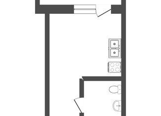 Продам 1-ком. квартиру, 15.8 м2, Тюмень, улица Новосёлов, 117, ЖК Москва