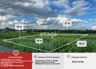 Продам земельный участок, 10.9 сот., Екатеринбург, Чкаловский район