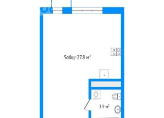 Продам квартиру студию, 28.1 м2, поселение Десёновское, Гренадерская улица, 9к2
