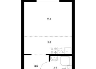 Продажа квартиры студии, 23.2 м2, Москва, Большая Очаковская улица, 2, ЖК Большая Очаковская 2