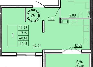 Продаю однокомнатную квартиру, 37.15 м2, посёлок Шушары, Образцовая улица, 6к3