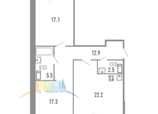 Продам 2-ком. квартиру, 82.9 м2, Санкт-Петербург, Вилькицкий бульвар, 7, ЖК Тихая Гавань