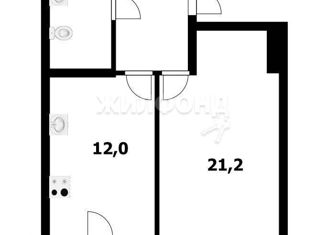 Продается 1-ком. квартира, 45.4 м2, Новосибирская область, улица Богдана Хмельницкого, 19/3