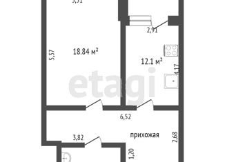 Продам 1-комнатную квартиру, 47.9 м2, Тюменская область, Молодёжная улица, 1