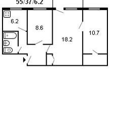 Продам 3-комнатную квартиру, 55.7 м2, Санкт-Петербург, проспект Космонавтов, 20к1, метро Международная
