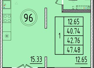 Продается 1-ком. квартира, 40.74 м2, посёлок Шушары, Образцовая улица, 6к2