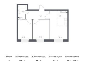 Продается 3-комнатная квартира, 51.3 м2, деревня Столбово, проспект Куприна, 30к9, ЖК Южное Бунино