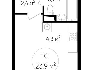 Продаю квартиру студию, 23.4 м2, Москва, улица Маресьева, 6к1, ЖК Квартал Некрасовка