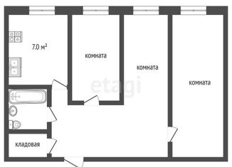 Продаю 3-ком. квартиру, 76.5 м2, Челябинск, улица Курчатова, 11, ЖК Парус