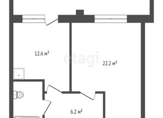 Продается 1-комнатная квартира, 44.4 м2, Красноярск, Советский район, Краснодарская улица, 35