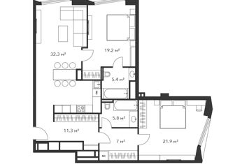 Продается трехкомнатная квартира, 104.3 м2, Москва, Садовническая улица, Садовническая улица