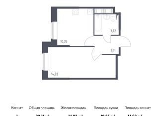 Продам однокомнатную квартиру, 32.11 м2, Колпино, ЖК Новое Колпино, жилой комплекс Новое Колпино, к34