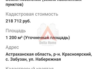 Участок на продажу, 12 сот., село Забузан, Комсомольская улица, 8/3