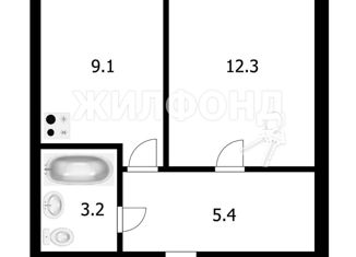 Продается однокомнатная квартира, 30.1 м2, Барабинск, улица Комарова, 2