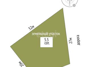 Земельный участок на продажу, 5.5 сот., село Малореченское