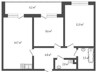 Продажа 2-ком. квартиры, 47.2 м2, Краснодар, улица Героя Пешкова, 14к3, ЖК Парк Победы