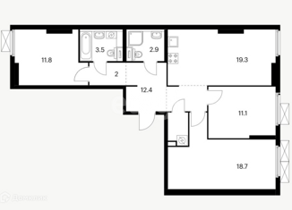 Продам 3-комнатную квартиру, 82 м2, Москва, Очаковское шоссе, 5к1, ЖК Матвеевский Парк