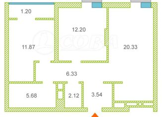 Продам двухкомнатную квартиру, 65 м2, Тюмень, улица Михаила Сперанского, 45, ЖК Видный