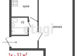 Продажа 1-комнатной квартиры, 32.5 м2, Екатеринбург, метро Чкаловская, улица Сурикова, 28