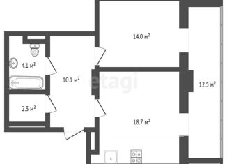 Продам 2-комнатную квартиру, 61 м2, Тюменская область, улица Мельникайте, 32к1