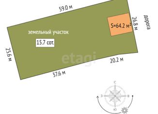 Продаю дом, 64.2 м2, СНТ Кармак, Центральная улица