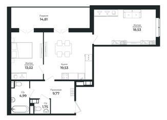 2-комнатная квартира на продажу, 66.9 м2, Сертолово