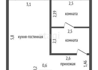 Продается 2-ком. квартира, 32.3 м2, поселок городского типа Емельяново, Новая улица, 17А