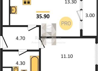 Продажа однокомнатной квартиры, 35.9 м2, Ижевск, Воткинское шоссе, 83, ЖК Друзья