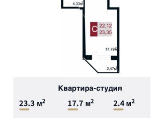 Продам 1-комнатную квартиру, 23.35 м2, Новороссийск, ЖК Красина, улица Красина, 53