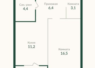 Продам двухкомнатную квартиру, 46.7 м2, Омск, улица Красный Путь, 155к4, ЖК Экопарк