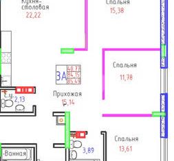 Продается 3-комнатная квартира, 85.49 м2, Тольятти, улица Маршала Жукова, 58